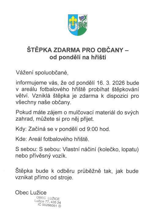 ŠTĚPKA ZDARMA PRO&nbsp;OBČANY